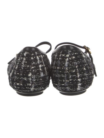 Gianvito Rossi Tweed Tweed Pattern Mary Jane Flats