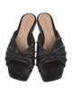 Gianvito Rossi Leather Pleated Accents Slides