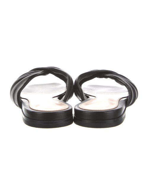Gianvito Rossi Leather Pleated Accents Slides