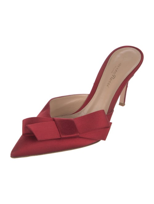 Gianvito Rossi Suede Bow Accents Mules