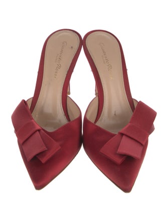 Gianvito Rossi Suede Bow Accents Mules