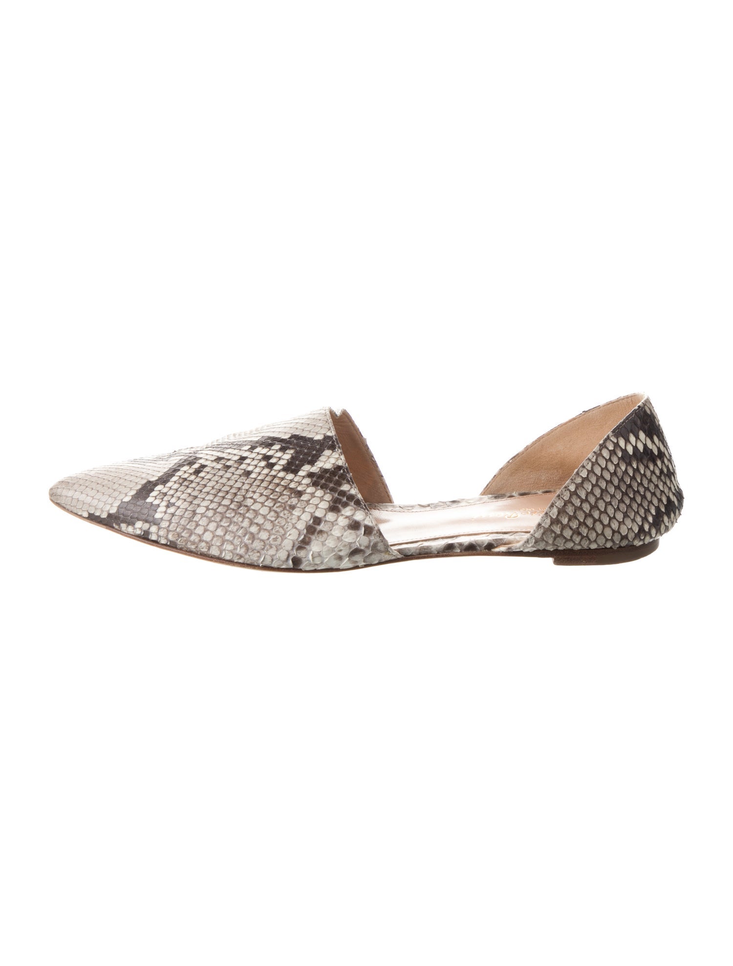 Gianvito Rossi Snakeskin Animal Print D'Orsay Flats
