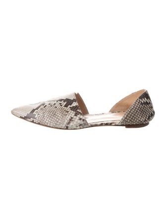 Gianvito Rossi Snakeskin Animal Print D'Orsay Flats