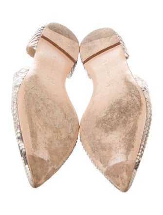 Gianvito Rossi Snakeskin Animal Print D'Orsay Flats