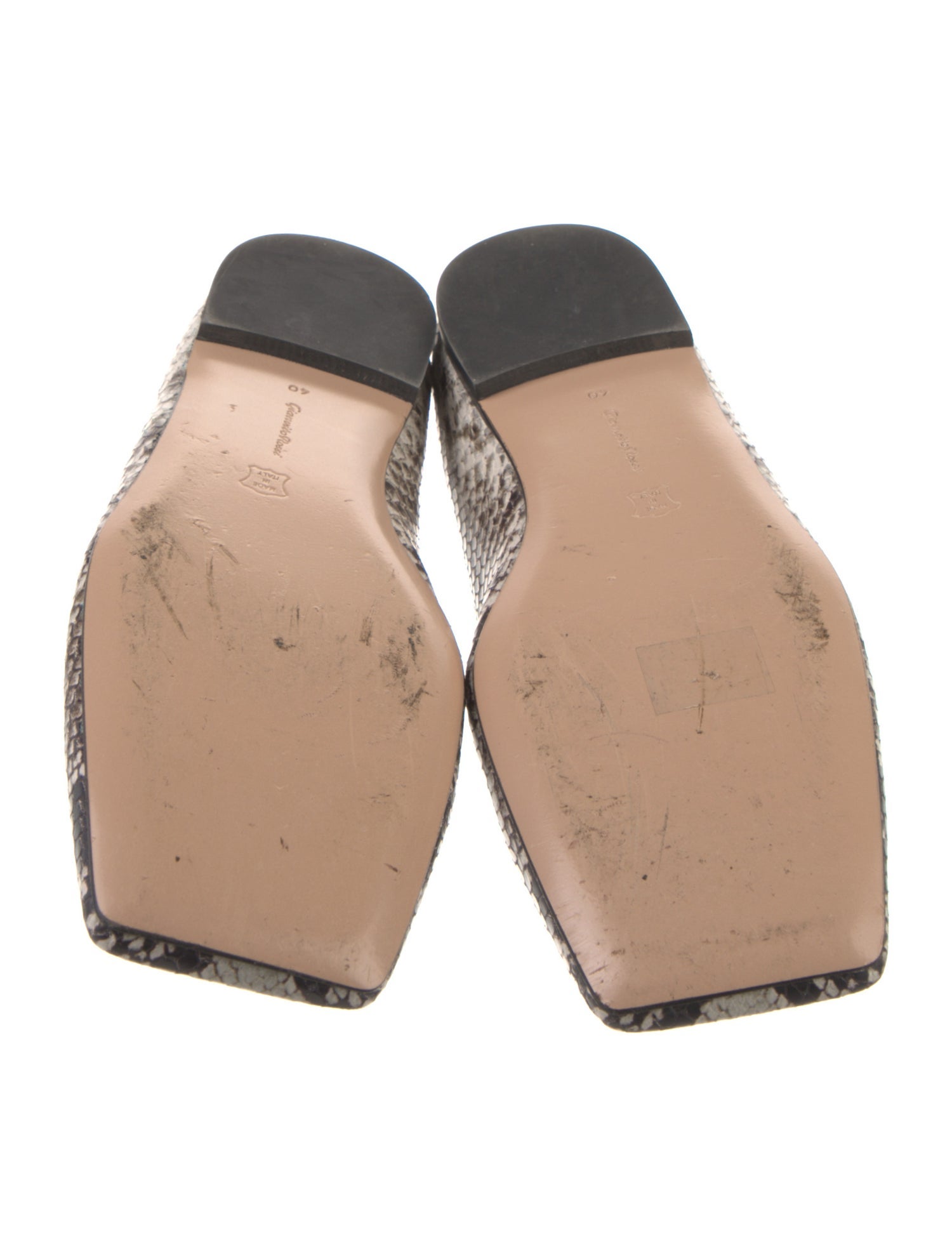 Gianvito Rossi Embossed Leather Animal Print Mary Jane Flats