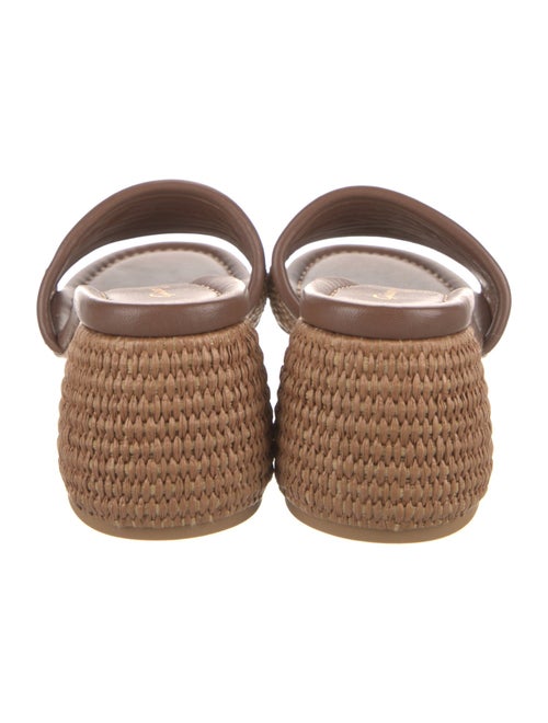 Gianvito Rossi Straw Leather Trim Embellishment Slides