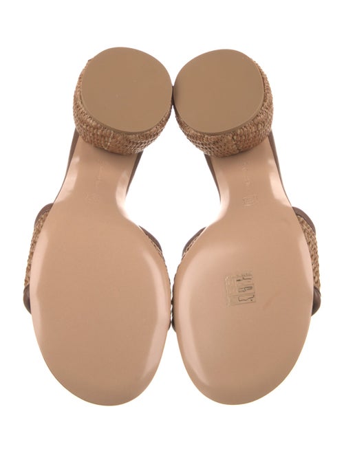 Gianvito Rossi Straw Leather Trim Embellishment Slides