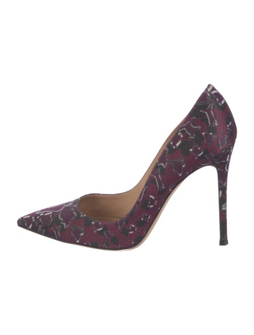 Gianvito Rossi Printed Embroidered Accent Pumps