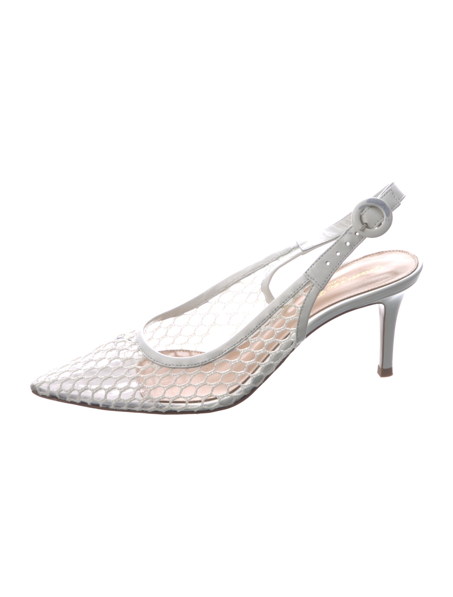 Gianvito Rossi Mesh Mesh Accents Slingback Pumps