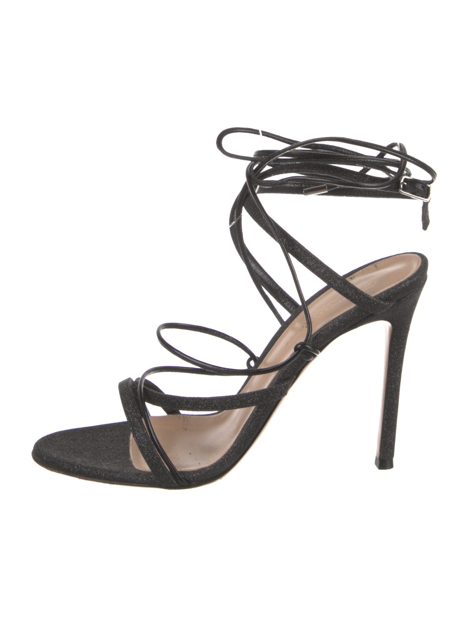 Gianvito Rossi Suede Glitter Accents Sandals
