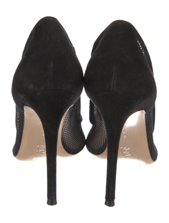 Gianvito Rossi Suede Mesh Accents Pumps