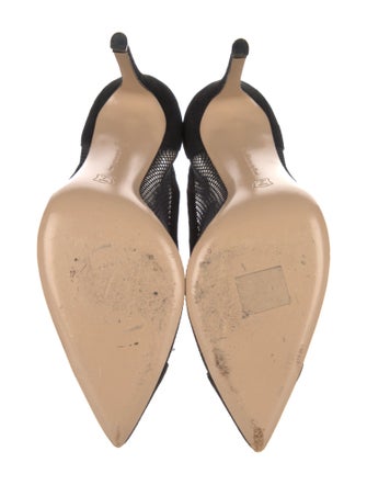 Gianvito Rossi Suede Mesh Accents Pumps