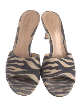 Gianvito Rossi Suede Printed Slides
