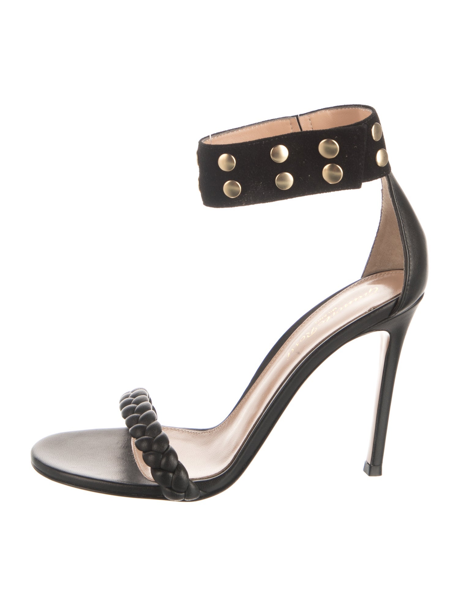 Gianvito Rossi Leather Braided Accents Sandals