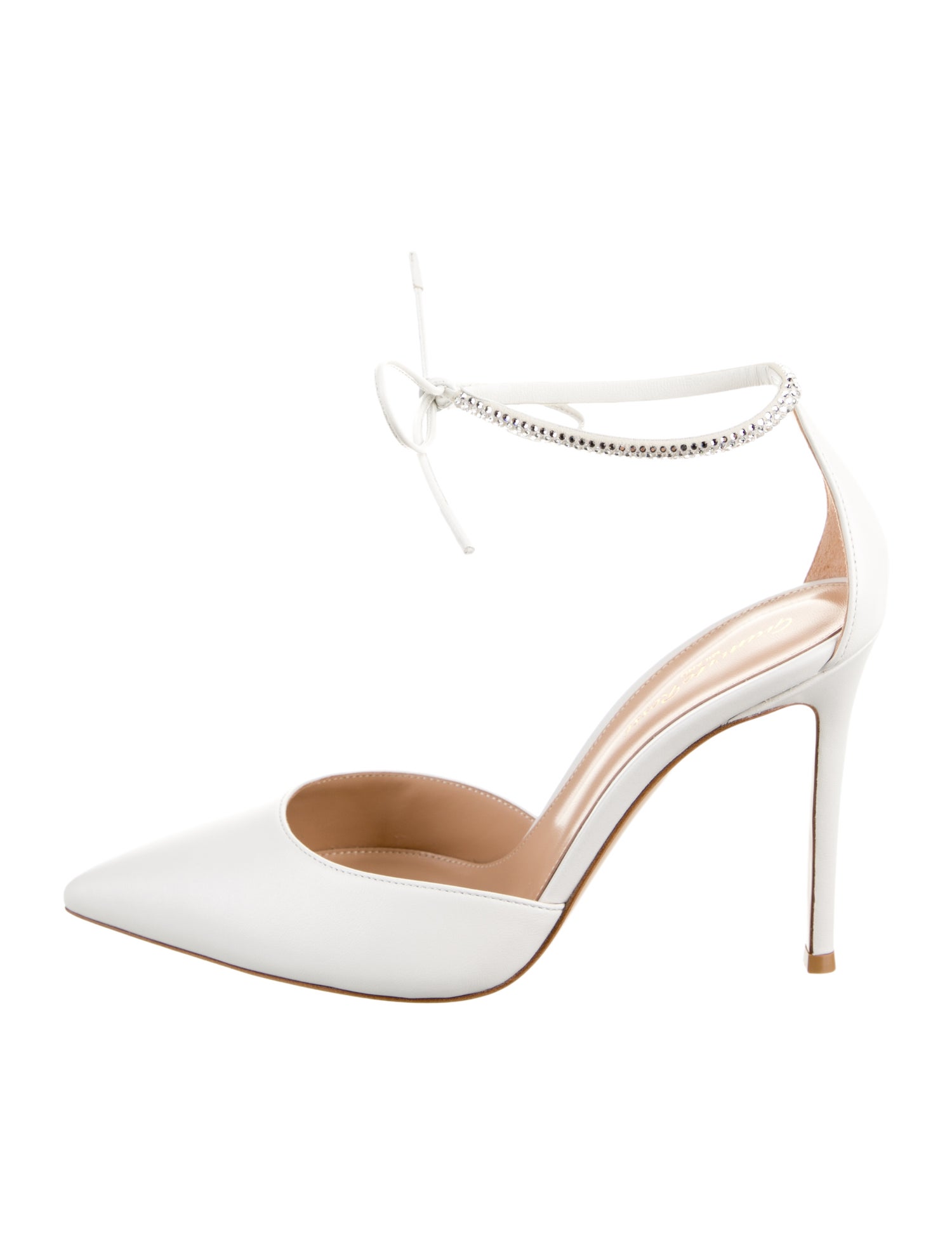 Gianvito Rossi Leather Crystal Embellishments D'Orsay Pumps