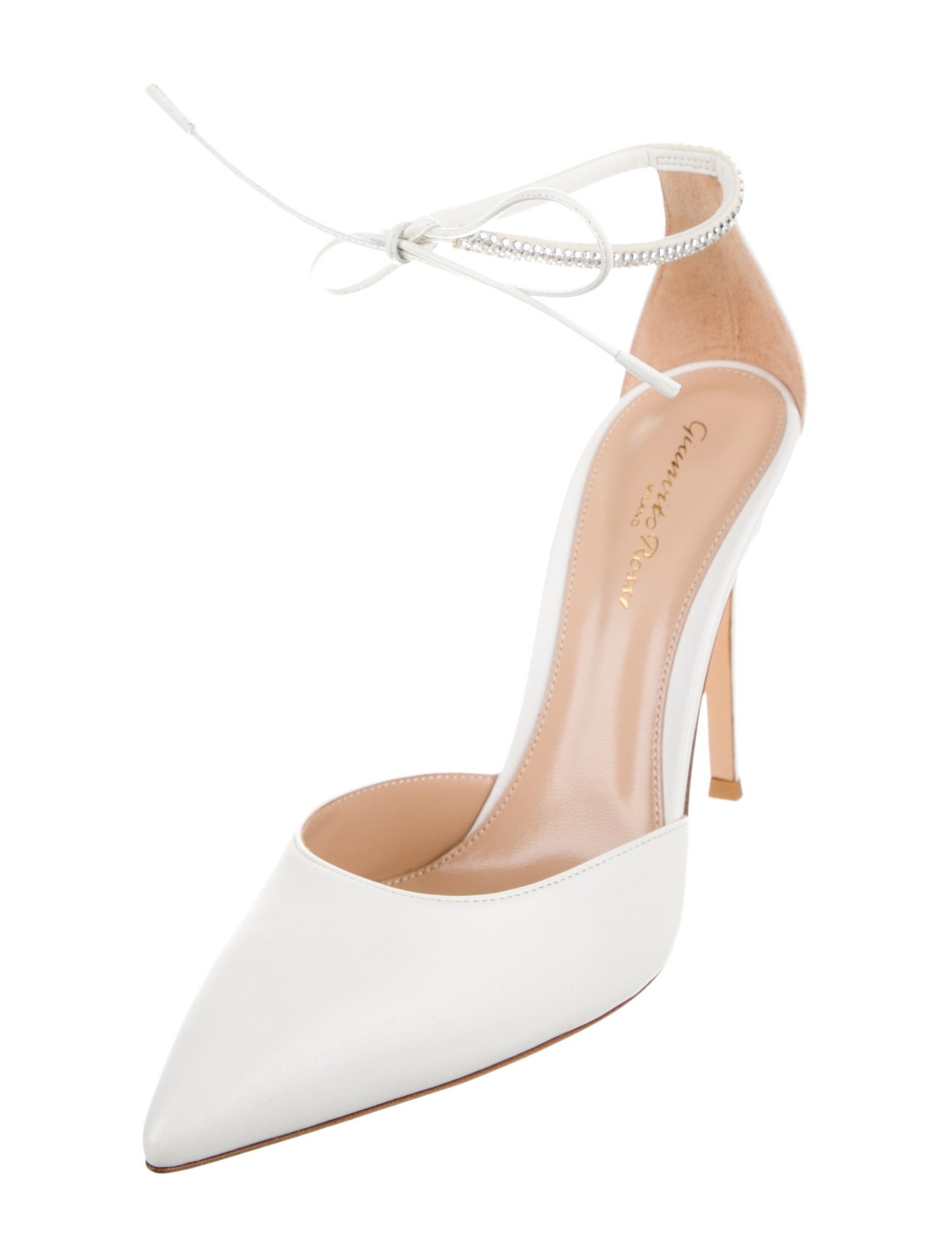 Gianvito Rossi Leather Crystal Embellishments D'Orsay Pumps