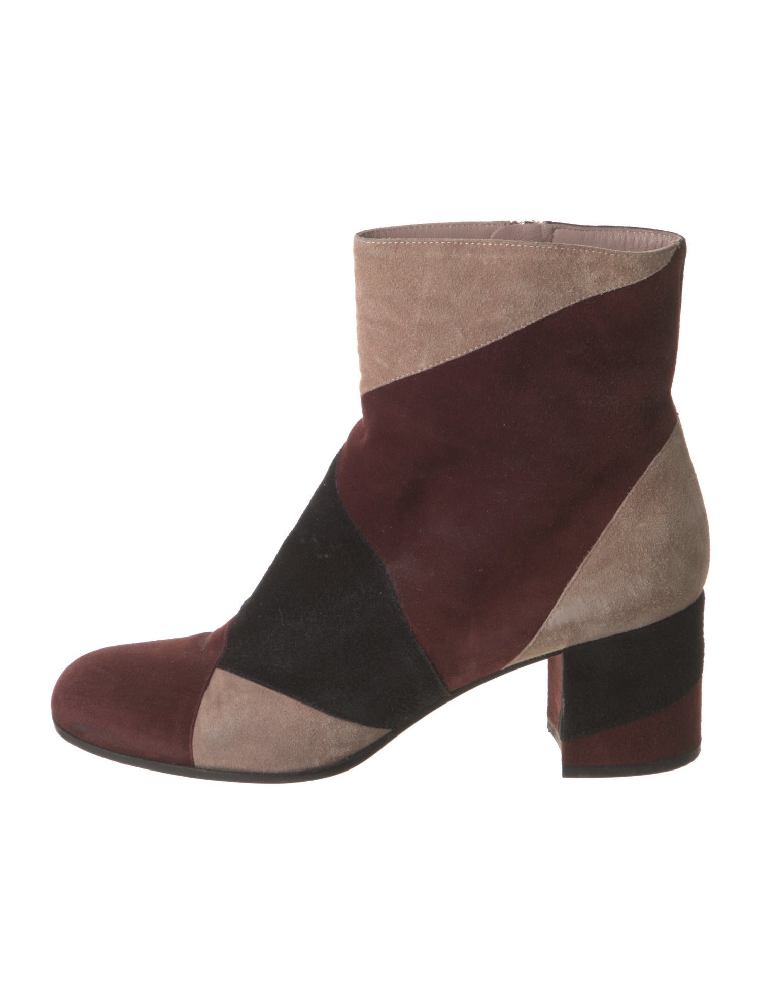 Gianvito Rossi Suede Colorblock Pattern Boots