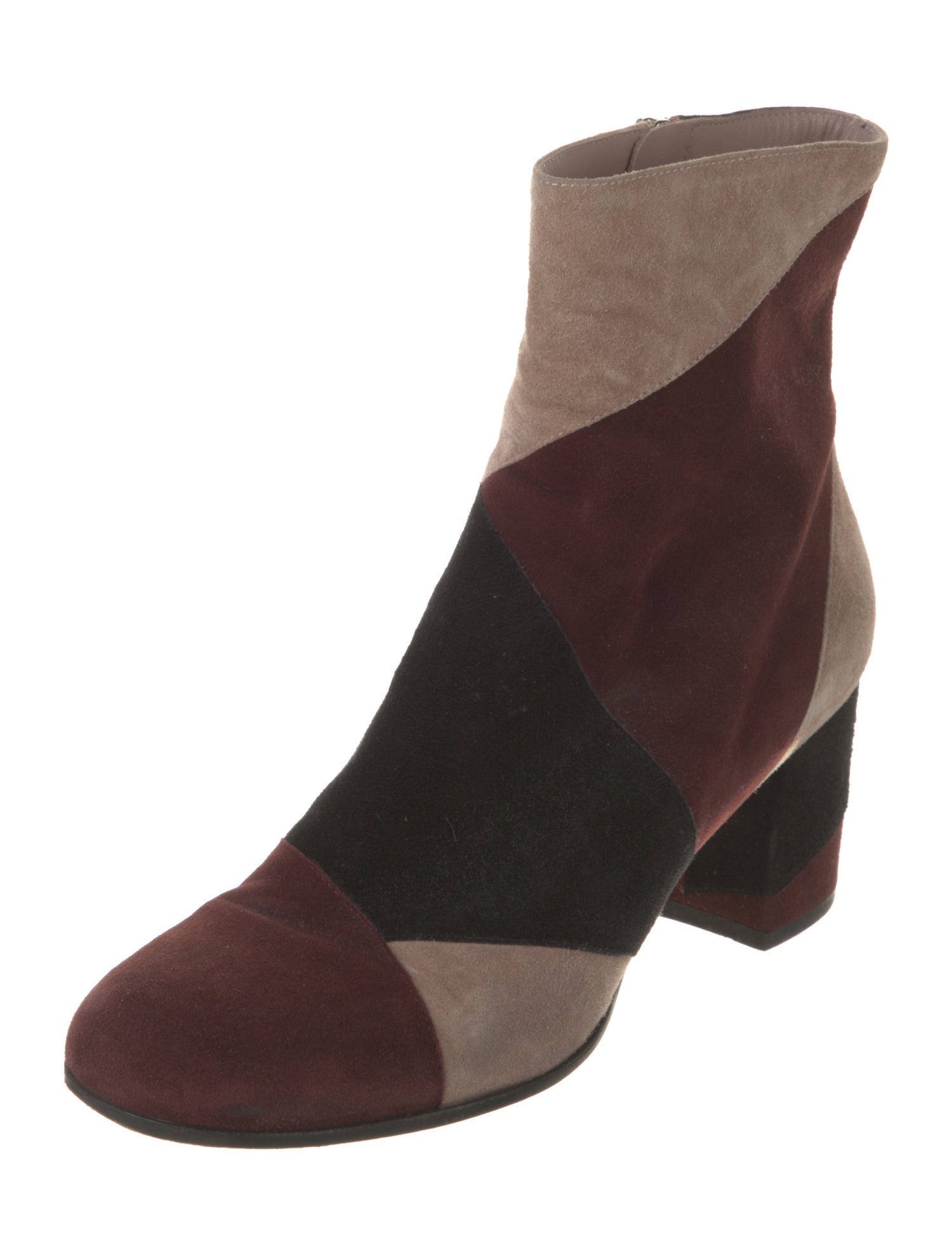 Gianvito Rossi Suede Colorblock Pattern Boots