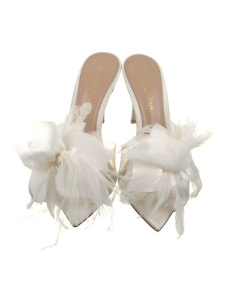 Gianvito Rossi PVC Feather Trim Slides