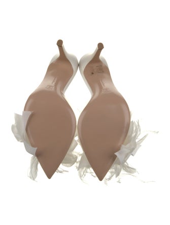 Gianvito Rossi PVC Feather Trim Slides