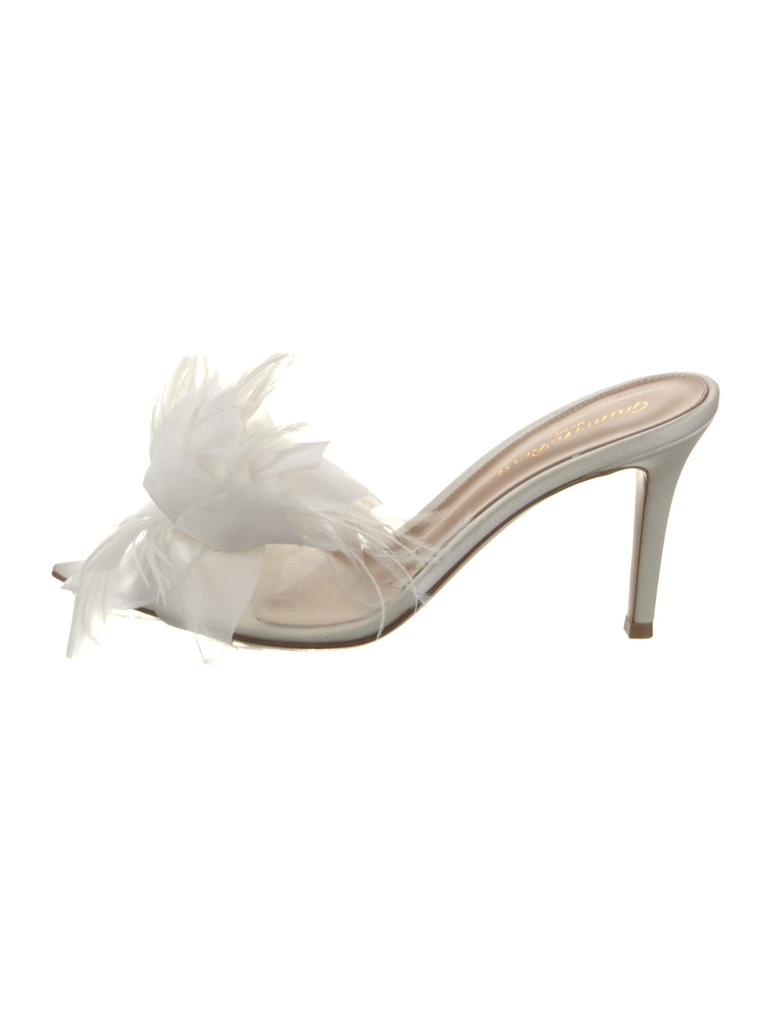 Gianvito Rossi PVC Feather Trim Slides