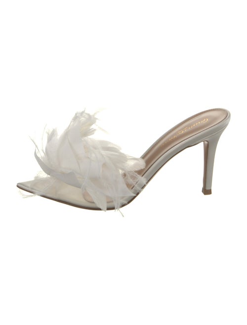 Gianvito Rossi PVC Feather Trim Slides