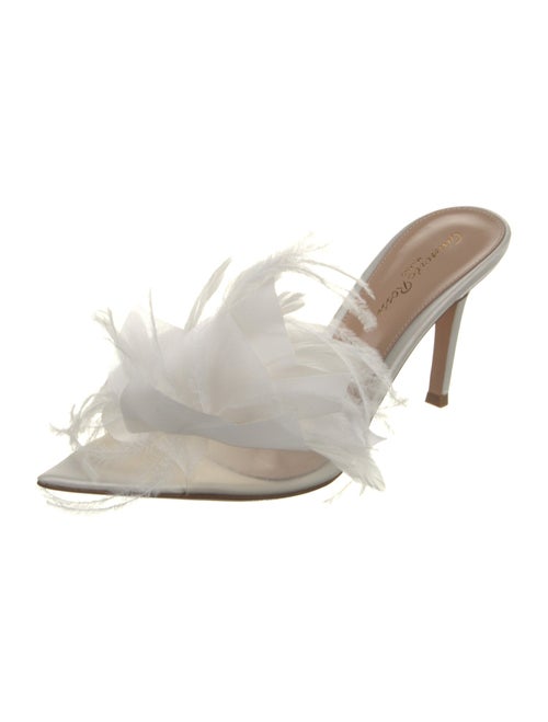 Gianvito Rossi PVC Feather Trim Slides