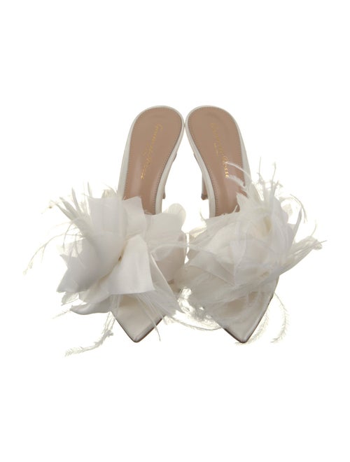Gianvito Rossi PVC Feather Trim Slides