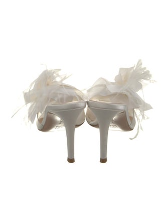 Gianvito Rossi PVC Feather Trim Slides