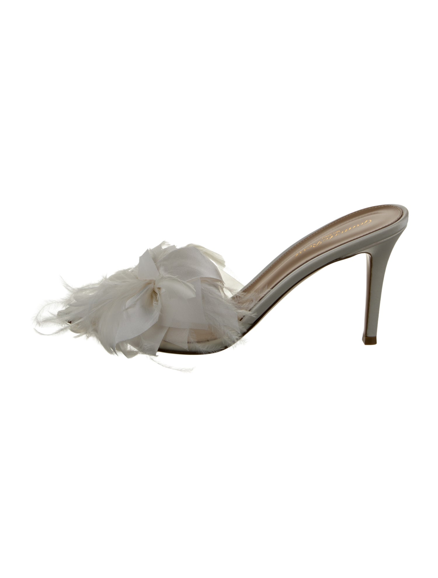 Gianvito Rossi PVC Feather Trim Slides