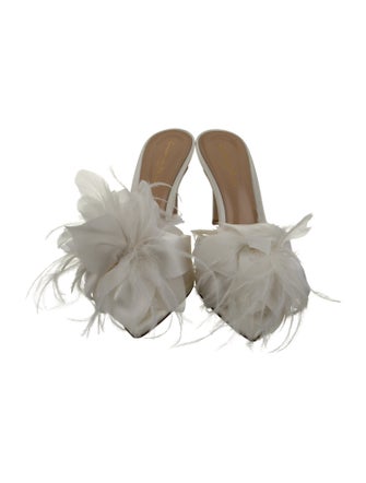 Gianvito Rossi PVC Feather Trim Slides