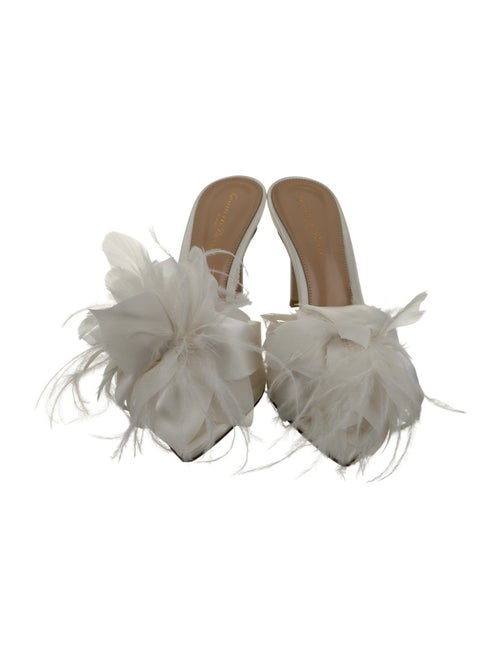 Gianvito Rossi PVC Feather Trim Slides