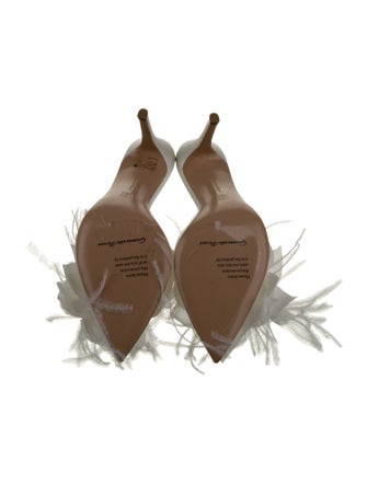 Gianvito Rossi PVC Feather Trim Slides