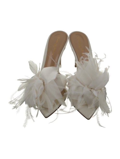 Gianvito Rossi PVC Feather Trim Slides