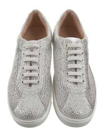 Gianvito Rossi Mesh Crystal Embellishments Sneakers