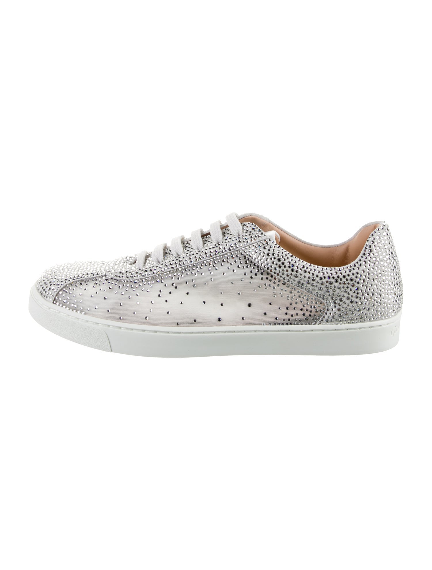 Gianvito Rossi Mesh Crystal Embellishments Sneakers