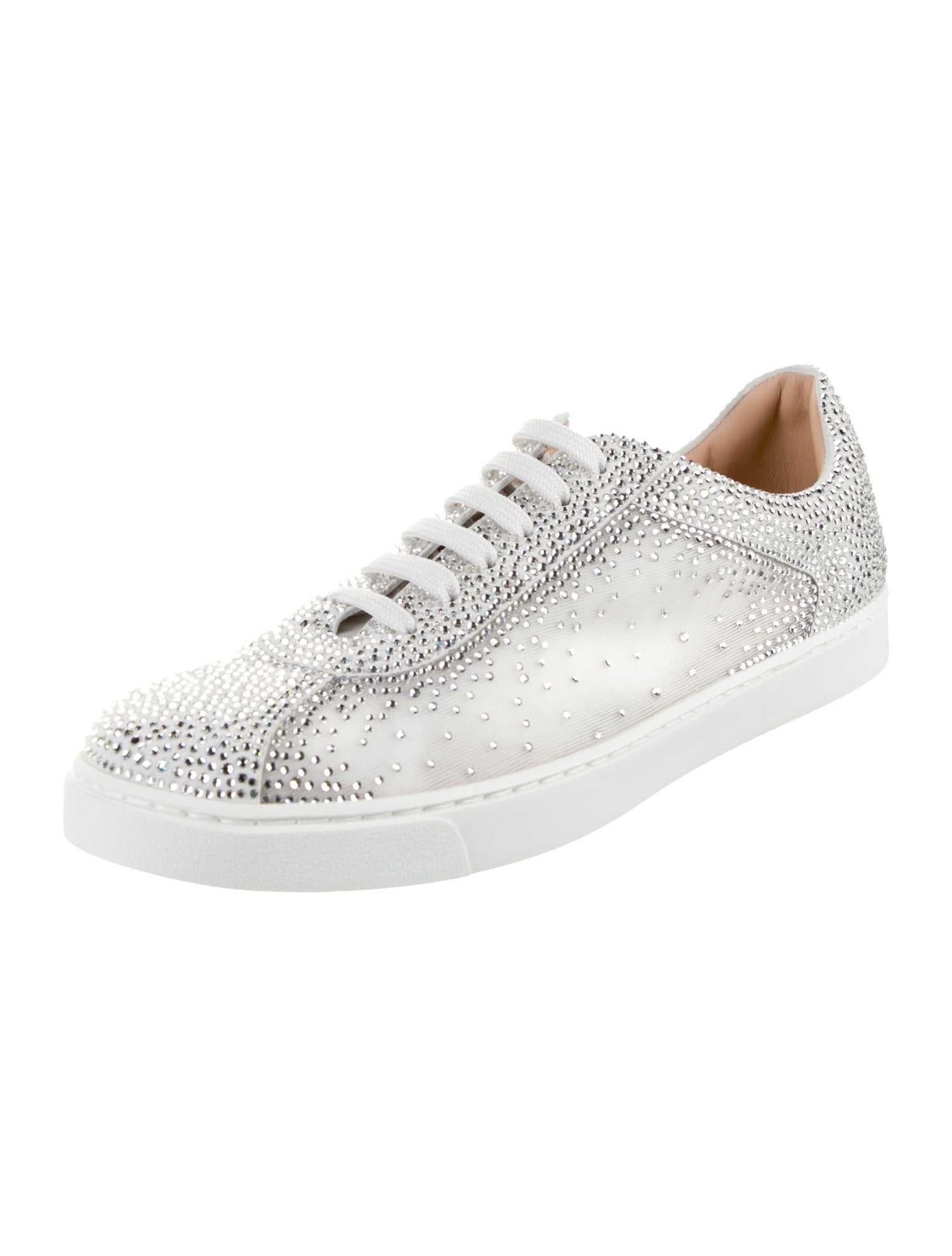 Gianvito Rossi Mesh Crystal Embellishments Sneakers