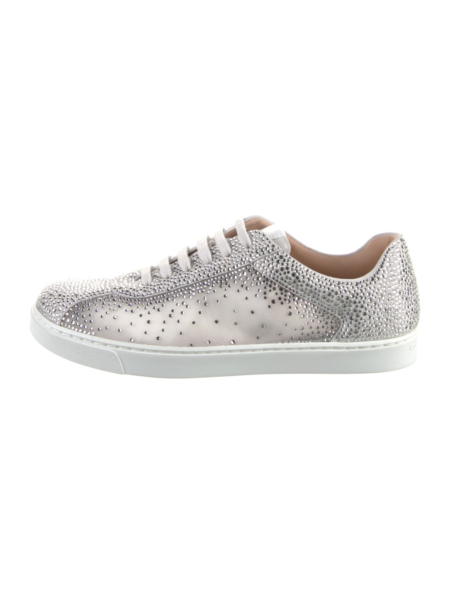 Gianvito Rossi Mesh Crystal Embellishments Sneakers