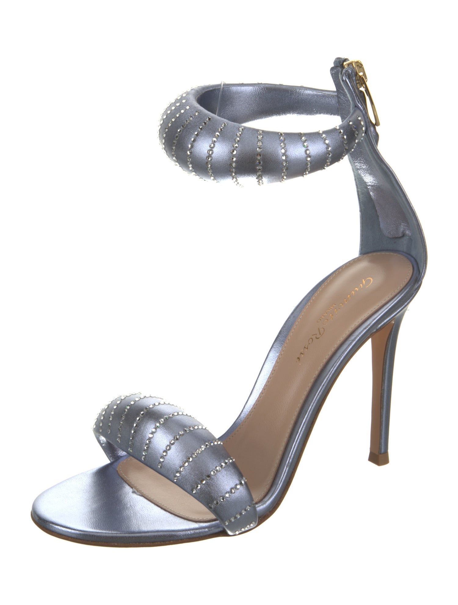 Gianvito Rossi Leather Crystal Embellishments Sandals