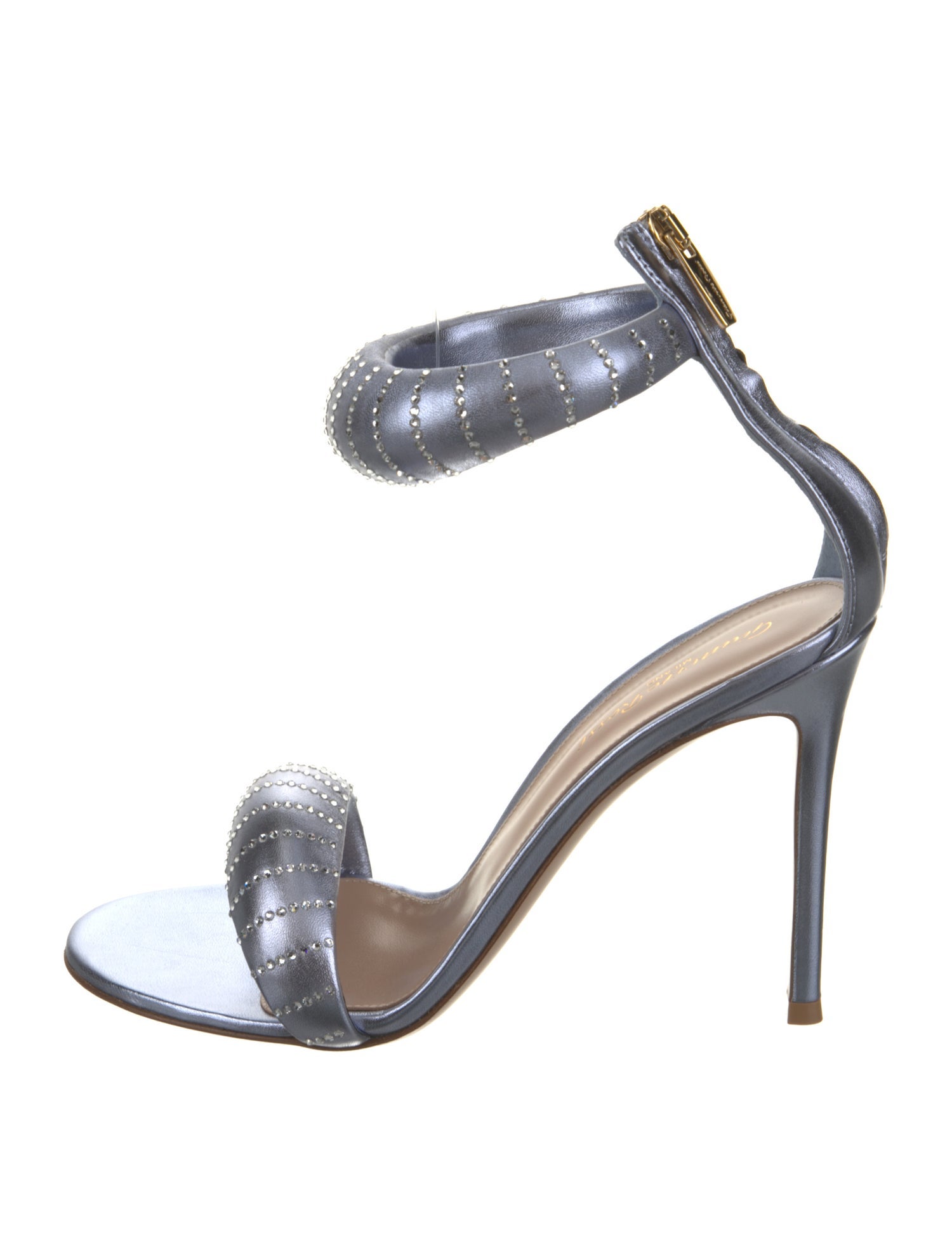 Gianvito Rossi Leather Crystal Embellishments Sandals