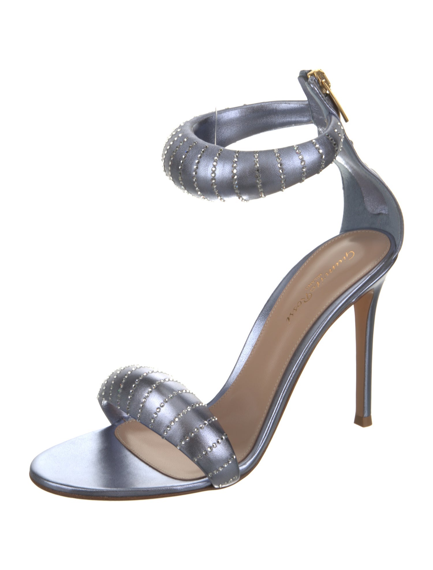 Gianvito Rossi Leather Crystal Embellishments Sandals