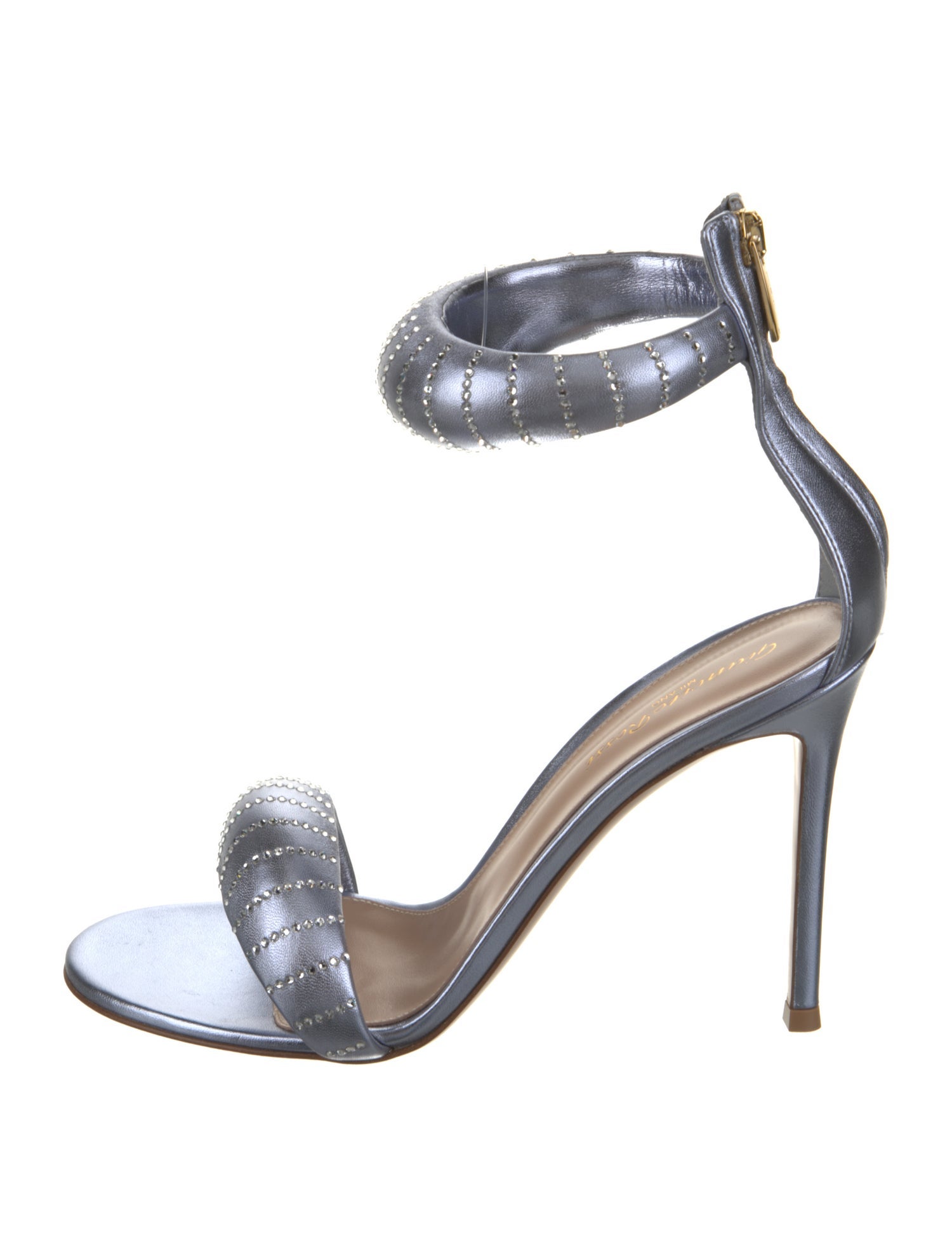Gianvito Rossi Leather Crystal Embellishments Sandals