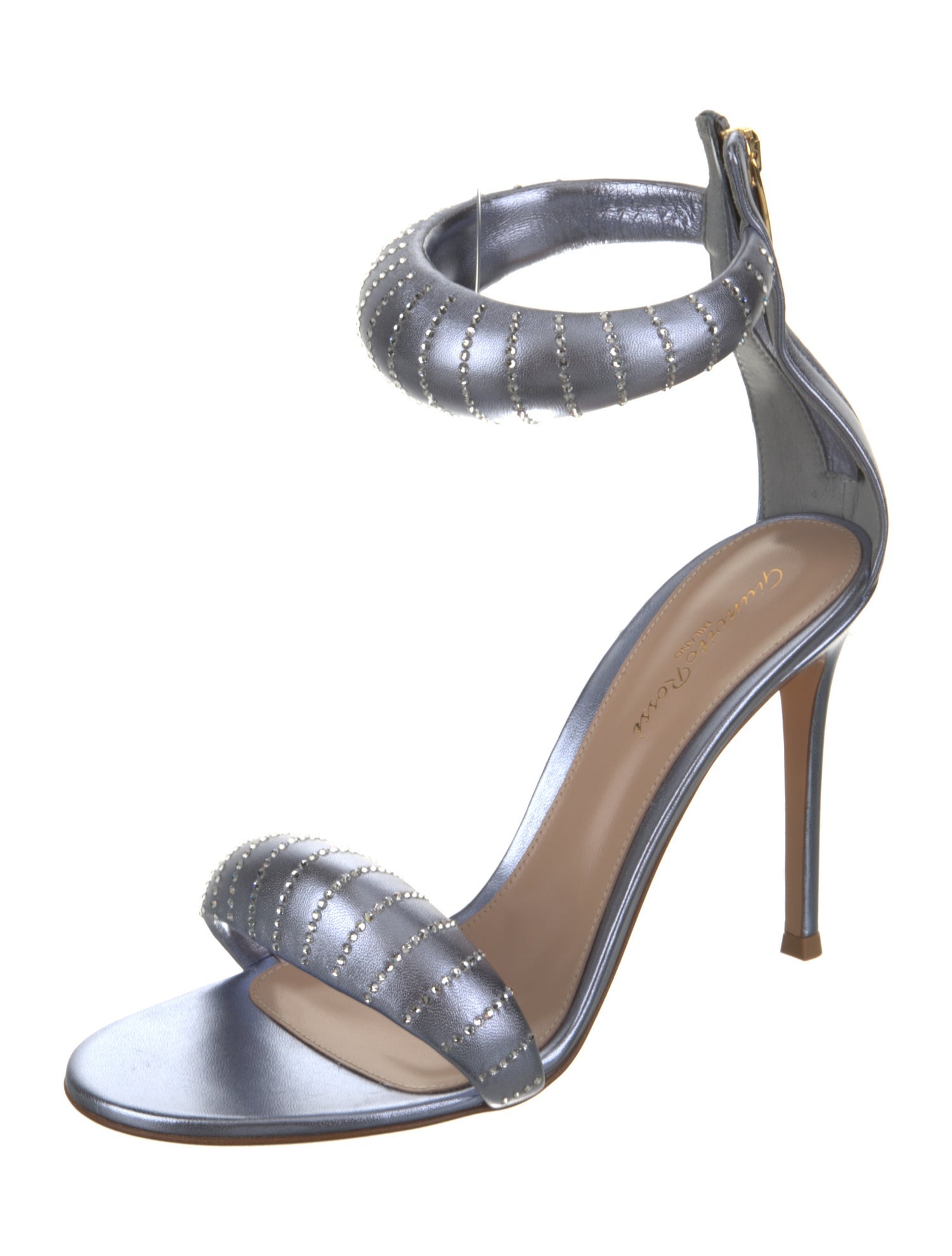 Gianvito Rossi Leather Crystal Embellishments Sandals