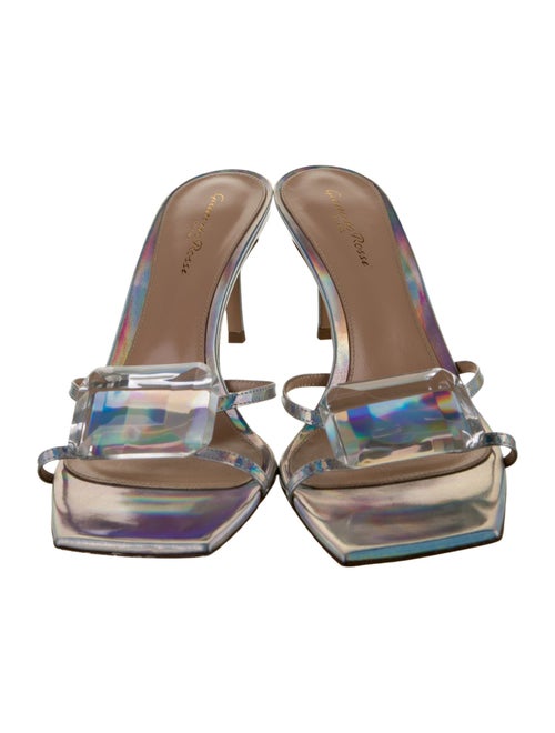 Gianvito Rossi Patent Leather Crystal Embellishments Slides