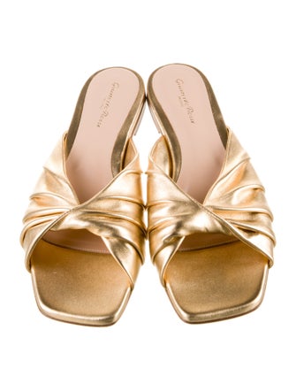 Gianvito Rossi Leather Printed Slides