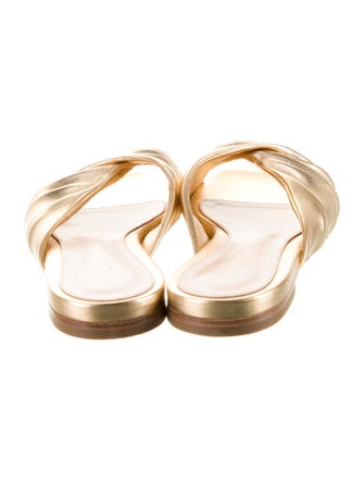 Gianvito Rossi Leather Printed Slides