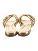 Gianvito Rossi Leather Pleated Accents Slides