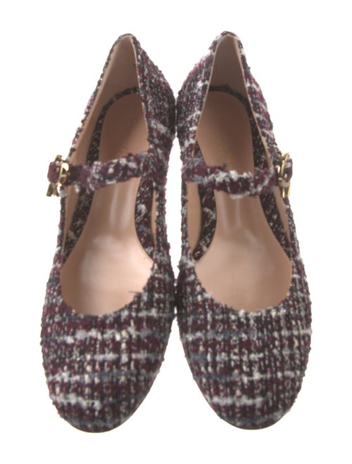 Gianvito Rossi Tweed Tweed Pattern Mary Jane Flats