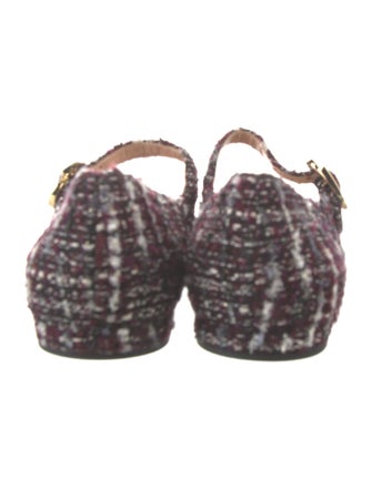 Gianvito Rossi Tweed Tweed Pattern Mary Jane Flats