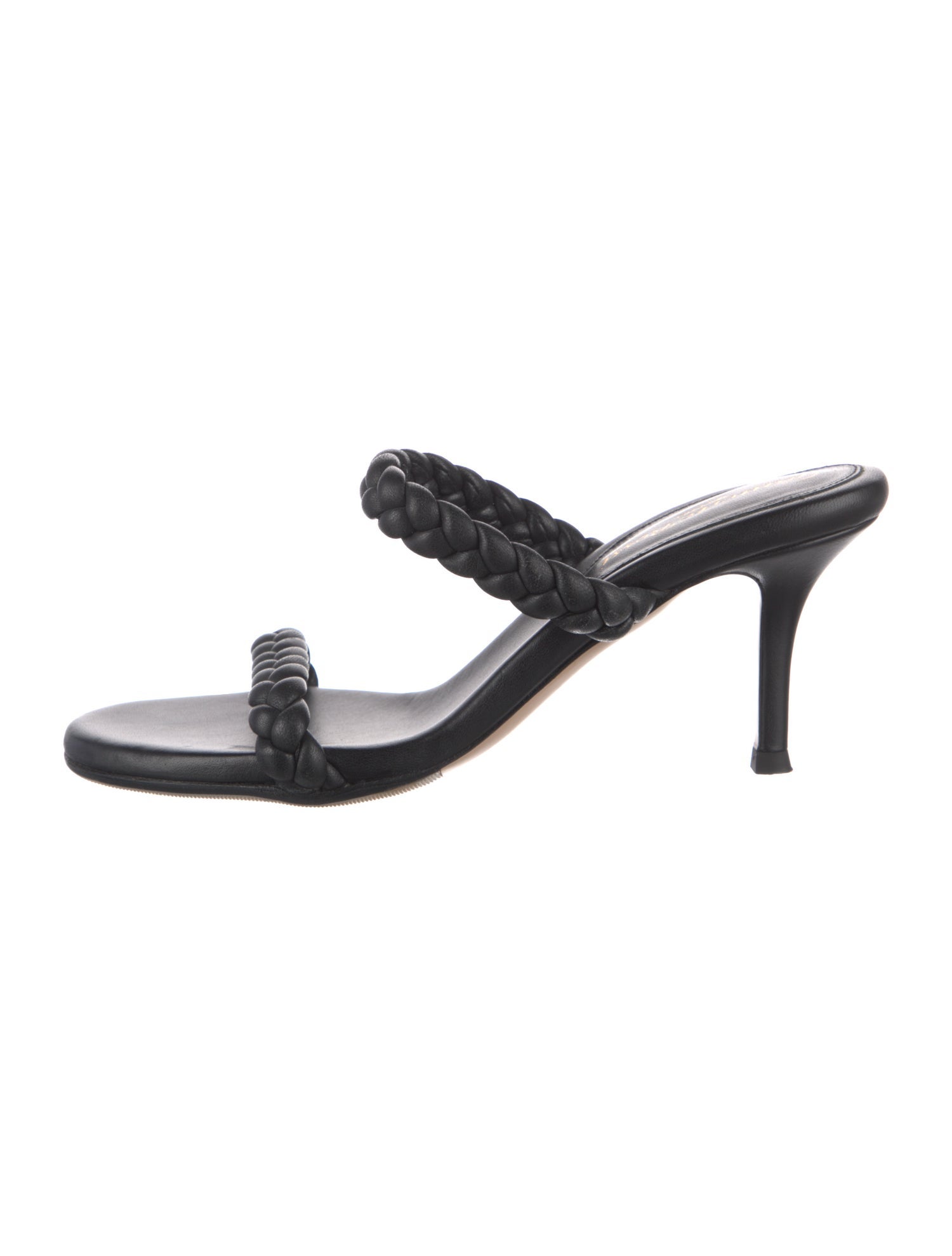 Gianvito Rossi Leather Braided Accents Slides